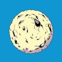 illustration of the moon of isolation with a blue background. vector
