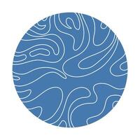 blue circle illustration with white lines forming abstract lines. suitable for background vector