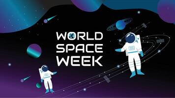 Exploring Beyond Celebrating Space Innovation, World space week vector
