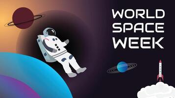 Exploring Beyond Celebrating Space, World space week vector