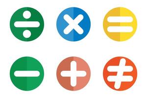 Set of mathematical symbols. Basic calculation and mathematical operations with numbers. vector