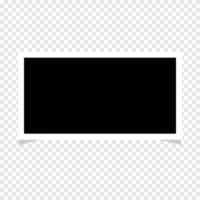 Realistic photo frame with shadow on isolated background for paper design. Old paper blank photo frame. vector