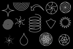 Scribble doodle abstract hand drawn geometric elements. Modern shapes set. vector