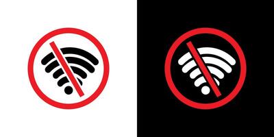 Wifi signal No wifi area to sing illustration. vector