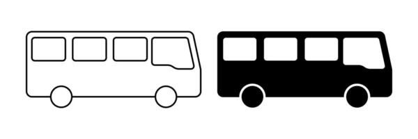 side view bus icon set isolated on white background vector