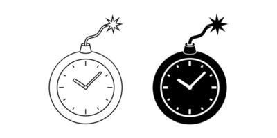 time bomb icon set isolated on white background vector