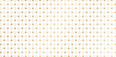 Seamless pattern with hearts shape polka dots gold colors on a white backgrounds for patterned fills, webs pages, surface textures, books covers, fabrics printing papers, wraps papers gift valentines vector