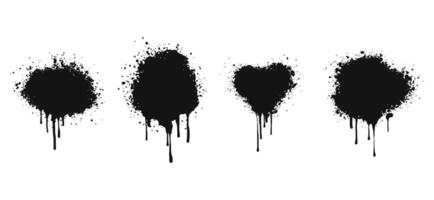 Abstract background. spray paint graffiti banners and ink splashes, ink blots. Spray Paint Element isolated on White Background vector