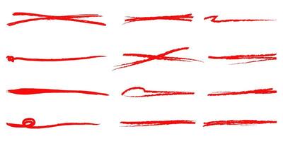 Hand drawn set of underline, curly swishes, swashes, swoops. swirl. Highlight text elements. Doodle graphic elements vector