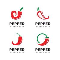Spicy chili logo , red pepper logo icon template vector