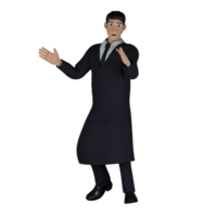 Legal 3D . A male judge A man is making a gesture with both hands open, as if explaining something or interacting with someone else. Professional Male Judge png