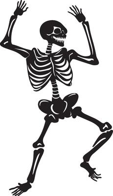 Skeleton halloween dance silhouette black