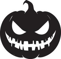 Scary Jack o lantern clean simple black vector