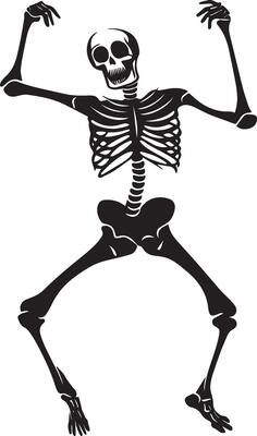Skeleton halloween dance clean simple silhouette black