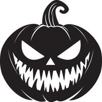 Scary carving pumpkins jack-o-lantern clean simple black vector