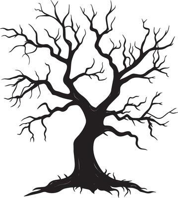 Halloween Dead tree clean simple black