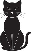 Cat clean simple black vector