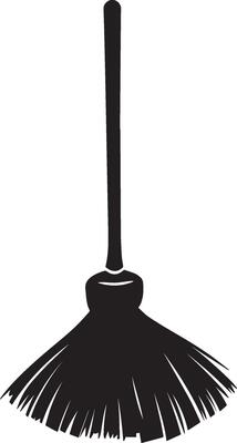 Broom clean simple silhouette black