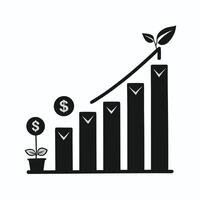 Chart Depicting Financial Growth and Increase Trends Over Time vector