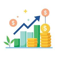 Financial Growth Chart Showing Increase in Economic Trends vector