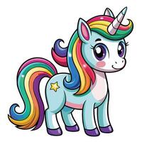 Unicorn Character on white background vector