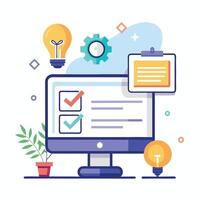 Illustration of Digital Brainstorming Space vector