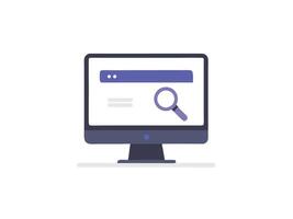 Search Engine Page on Computer Monitor Screen vector