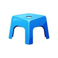 Plastic short stool isolated on white background. vector