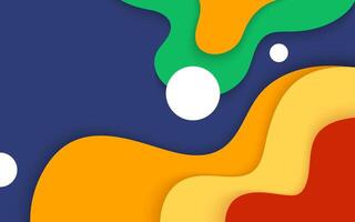 Abstract background colorful template banner and geometric. Design with liquid shape with blue, orange, yellow, red and green color. modern shapes. Fluid Shapes Composition. Illustration 10 eps. vector