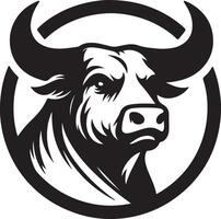 Creative bull head logo silhouette image on transparent background vector