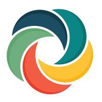 Circle color icon. Flat illustration of circle slices with 5 levels infographic design vector