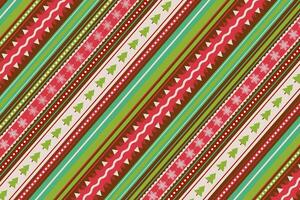 Christmas stripe background with red and green colors. Diagonal abstract pattern for winter packaging. vector