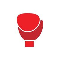A red boxing glove icon on a white background vector