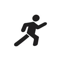A black and white icon of a man running vector
