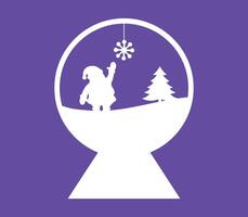 A snow globe with a santa claus silhouette inside vector