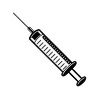 An injection syringe icon on a white background vector