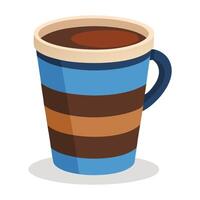A cup of coffee with a stripe pattern vector