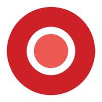 A red circle with an orange dot in the center vector