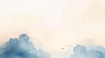 watercolor background with abstract brushed cloud texture in horizontal orientation. Hand drawn texture. Brush stroked painting pastel color watercolour vector