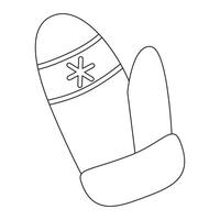 A coloring page with a mitten vector