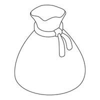 A drawing of a bag with a bow on it vector
