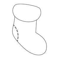 A drawing of a sock with a line through it vector