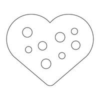A heart shaped cookie with dots on it vector