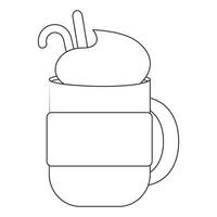 Hot chocolate coloring pages for kids vector