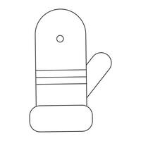 A drawing of a mitten with a line on it vector