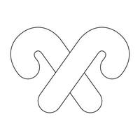 A drawing of a cross with two lines vector