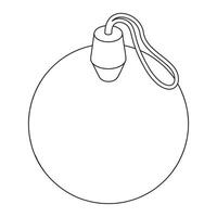 A coloring page with a drawing of a bomb vector