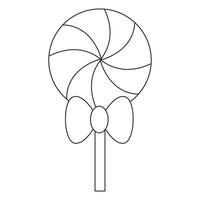A lollipop with a bow on it coloring page vector