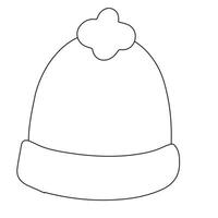 A coloring page for a hat with a flower on it vector