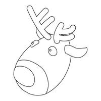A reindeer head with horns on it coloring page vector